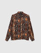 Pure Edition &ndash; Braune Damenbluse mit Python-Rock-Print-4