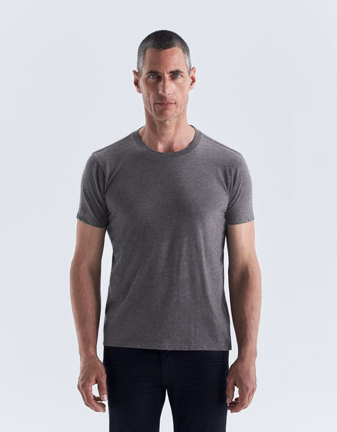 Men's grey dupioni upcycled t-shirt