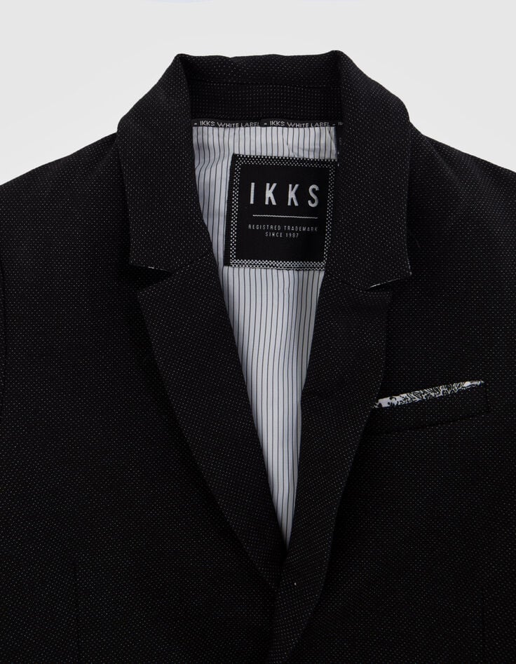 Veste de costume cérémonie noire faux-uni garçon-4