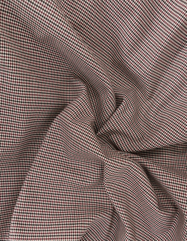 Women’s burgundy houndstooth and velvet parka-8 Women’s burgundy houndstooth and velvet parka-8