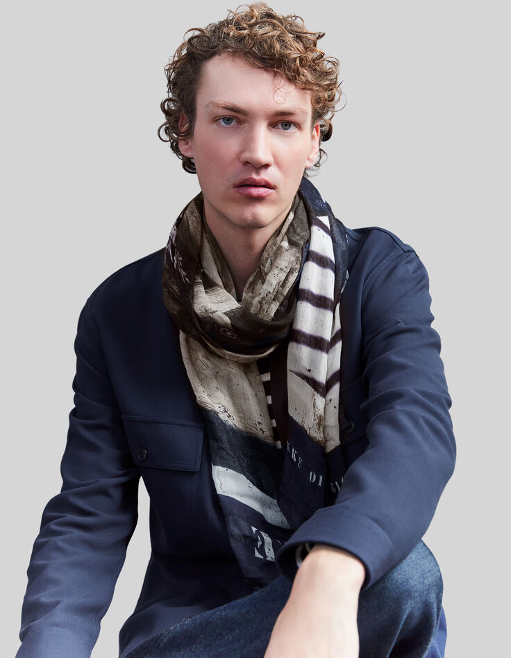 Men&rsquo;s chalk scarf with skeleton-sailor image-5