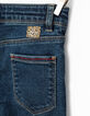 Girls' stone blue skinny jeans+patches+embroidery-6