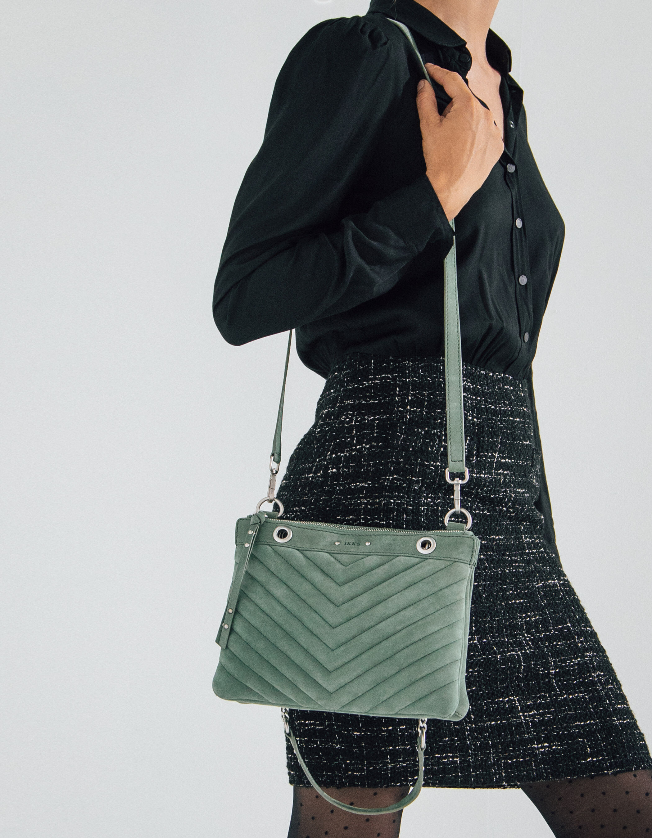 Sac pochette 1440 REPORTER PASTEL coloris amande femme