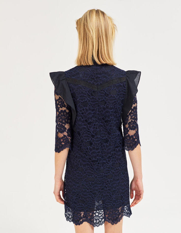 Women's navy blue lace dress-3