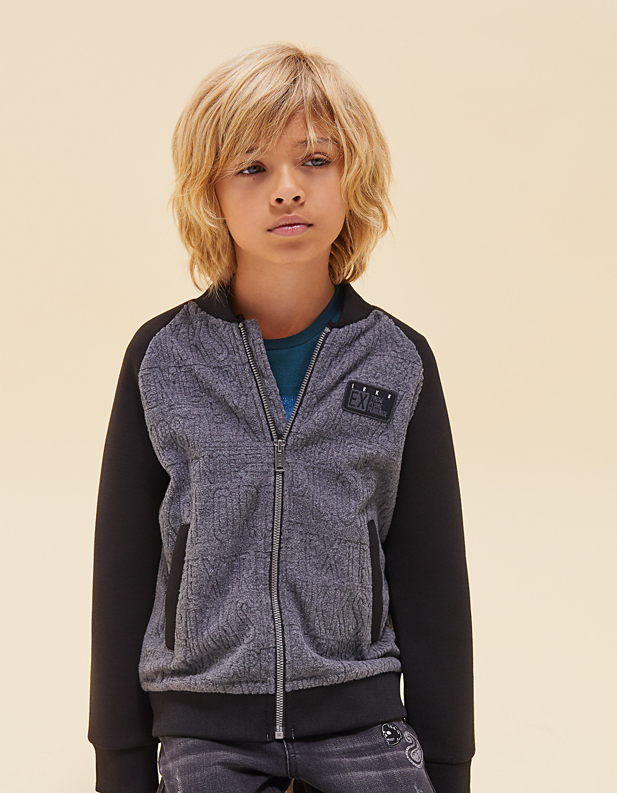 baseball-style cardigan