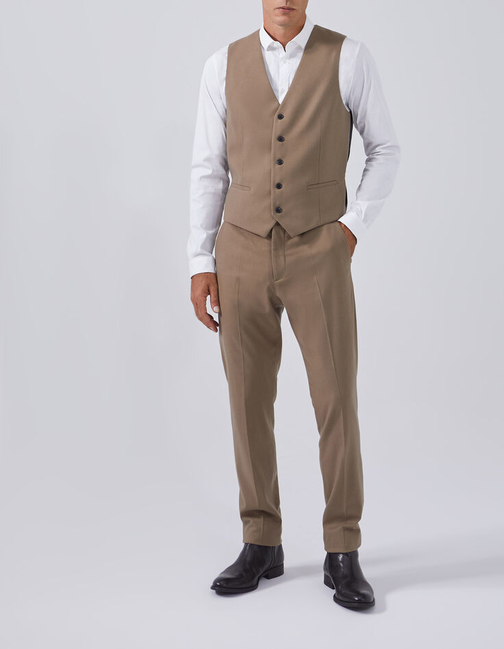 Pure Edition - Kostuumgilet in cappuccino Heren-4