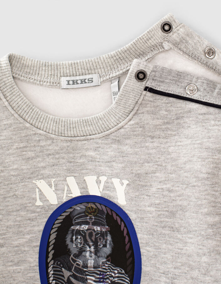 Graues Sweatshirt mit mit Anker-Löwe für Babyjungen - IKKS