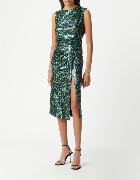 Top vert imprim&eacute; camouflage m&eacute;tallis&eacute; Femme - IKKS