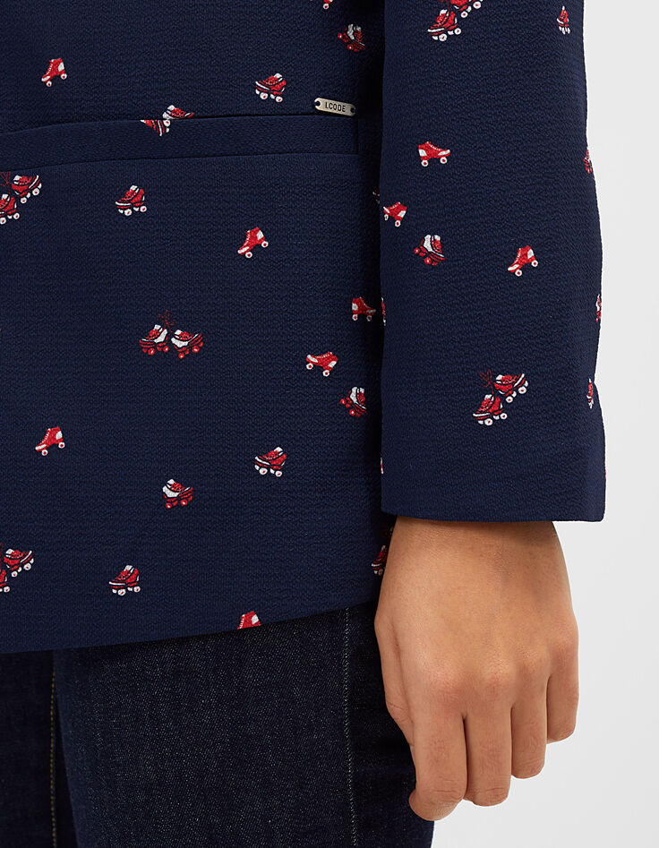 I.Code navy skate print suit jacket-2