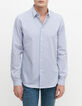 Marineblaues SLIM-Herrenhemd mit Streifen-2