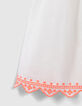 Robe blanc cassé broderies ethniques fluo fille-4