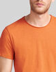 Oranje T-shirt L'Essentiel biokatoen ronde hals Heren-4