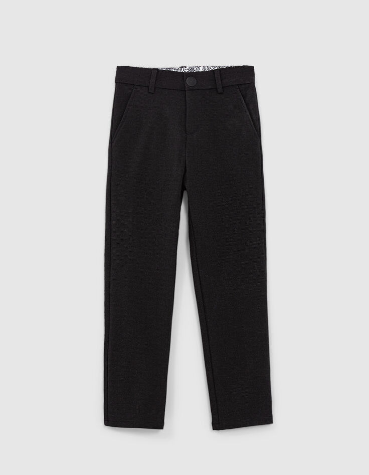 Pantalon de costume cérémonie noir faux-uni garçon-1