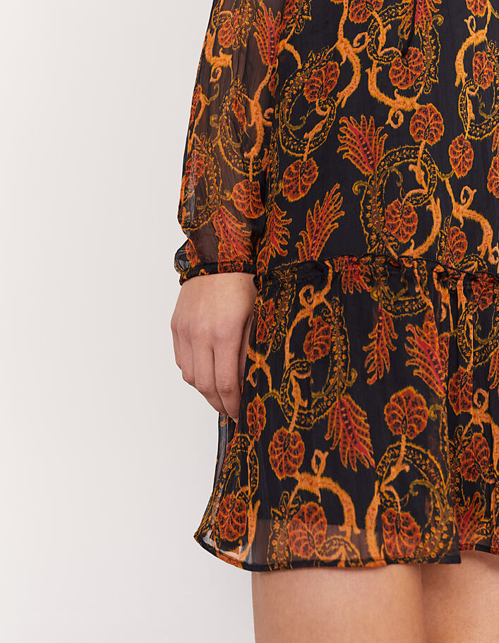 Damenkleid aus Voile mit Wüstenblumen-Print-5