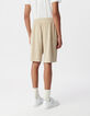 Men&rsquo;s beige terry cloth Bermuda shorts-3