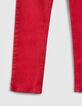 Jean slim rouge blanchi garçon-4