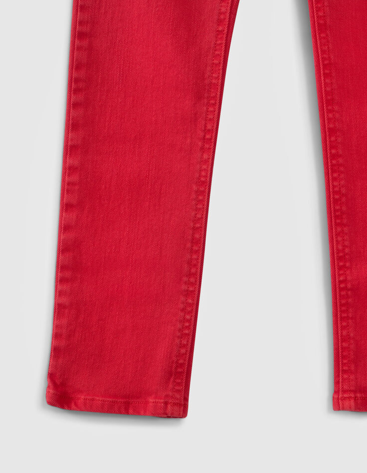 Jean slim rouge blanchi garçon-4