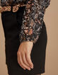Zwarte blouse bloemen-kasjmierprint I.Code-5