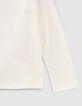 Girls&rsquo; ecru T-shirt +hand image & embroidered bracelets-4