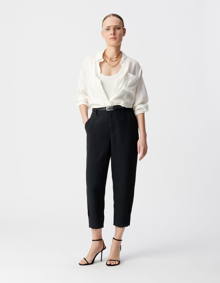 Pantalon noir droit Femme-2