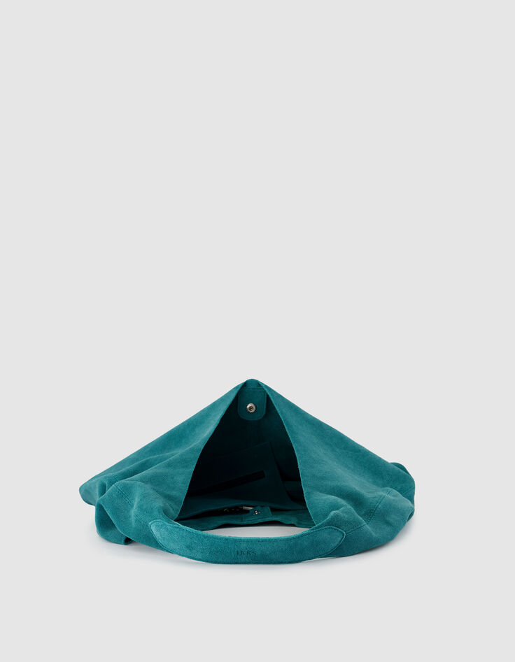 Hobo Tasche gr&uuml;n weiches Samt Leder Damen-5