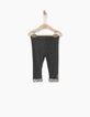 Leggings réversible imprimé et gris bébé fille-1
