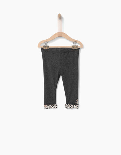 Leggings réversible imprimé et gris bébé fille - IKKS
