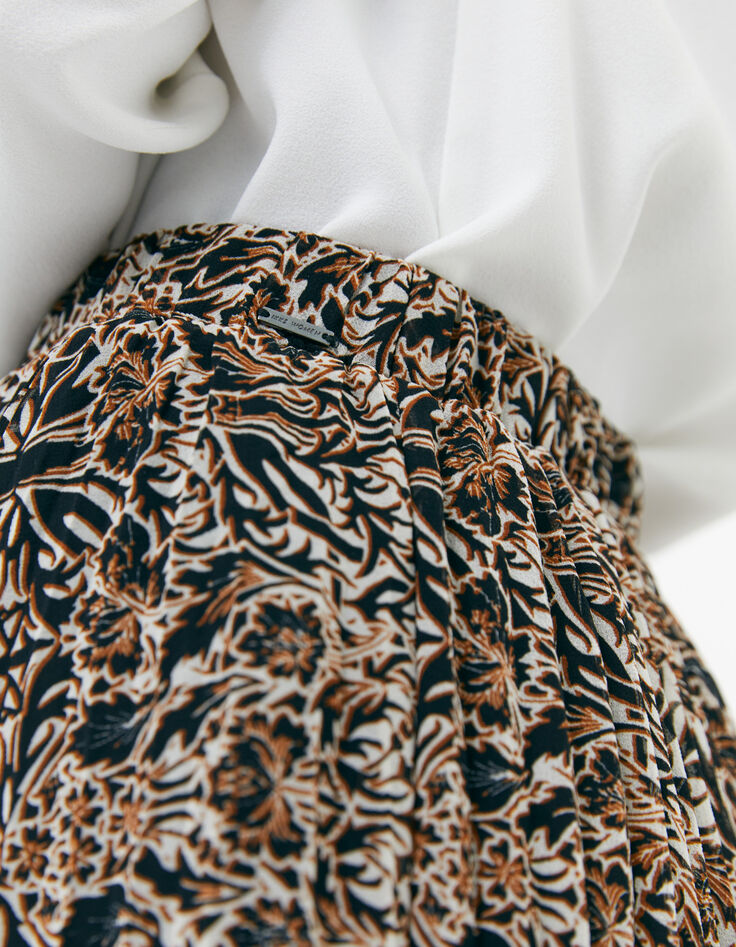 Women’s arabesque print pleated midi skirt-6