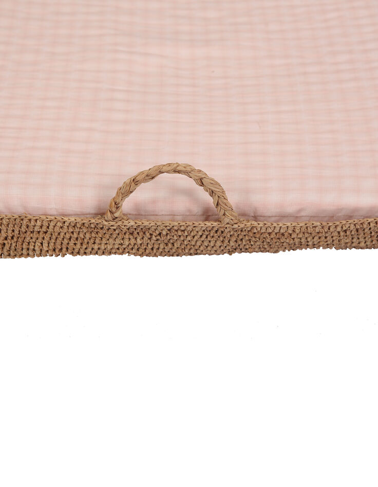  Korb mit Wickelmatte in Rosa mit Karomotiv NORO-3