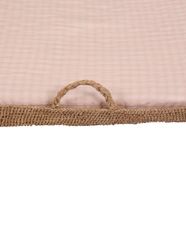  NORO pink check motif changing mat basket - IKKS