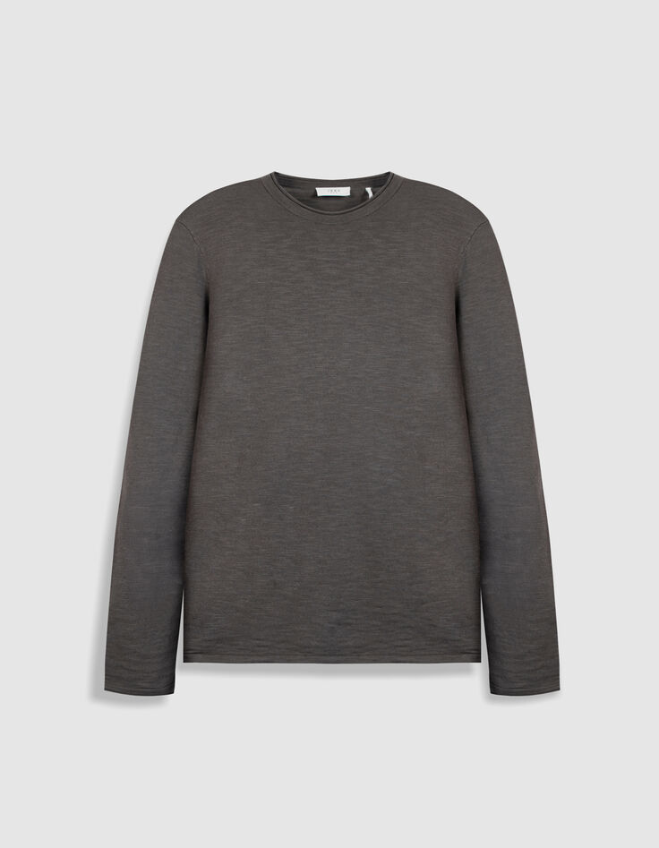 Pull gris tricot flamm&eacute; Homme-6