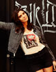 Weißes Damen-T-Shirt aus Leinen mit I love LA-Schriftzug-1
