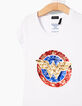 Tee-shirt Wonderwoman blanc avec logo W fille-3
