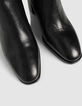 Boots à talon noires cuir zippées Femme-4