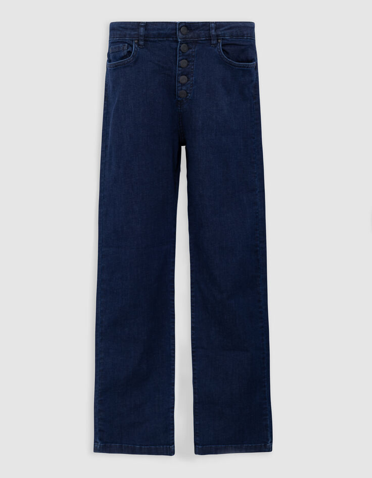 Jean droit bleu foncé powerstretch cropped Femme-7