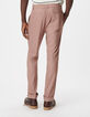 Pantalon de costume rose lin m&eacute;lang&eacute; Homme-3