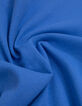 Débardeur bleu forme cropped côtelé fille-5