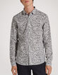 Camisa SLIM azul marino estampado flores blancas Hombre-2