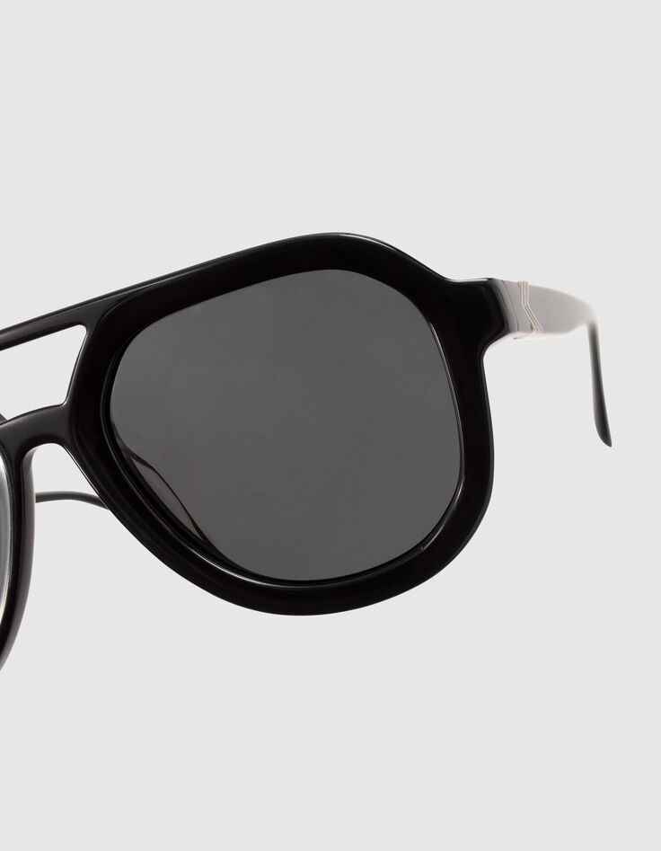 Lunettes solaires noires style pilote Femme-5