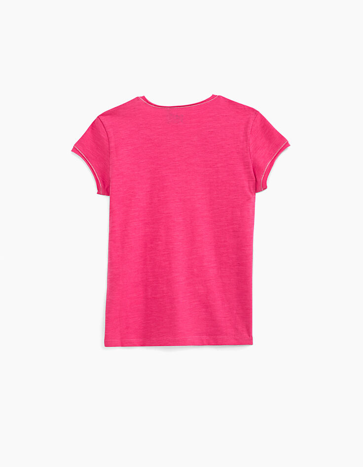 Camiseta rosa medio Essentiel ni&ntilde;a algod&oacute;n eco-2