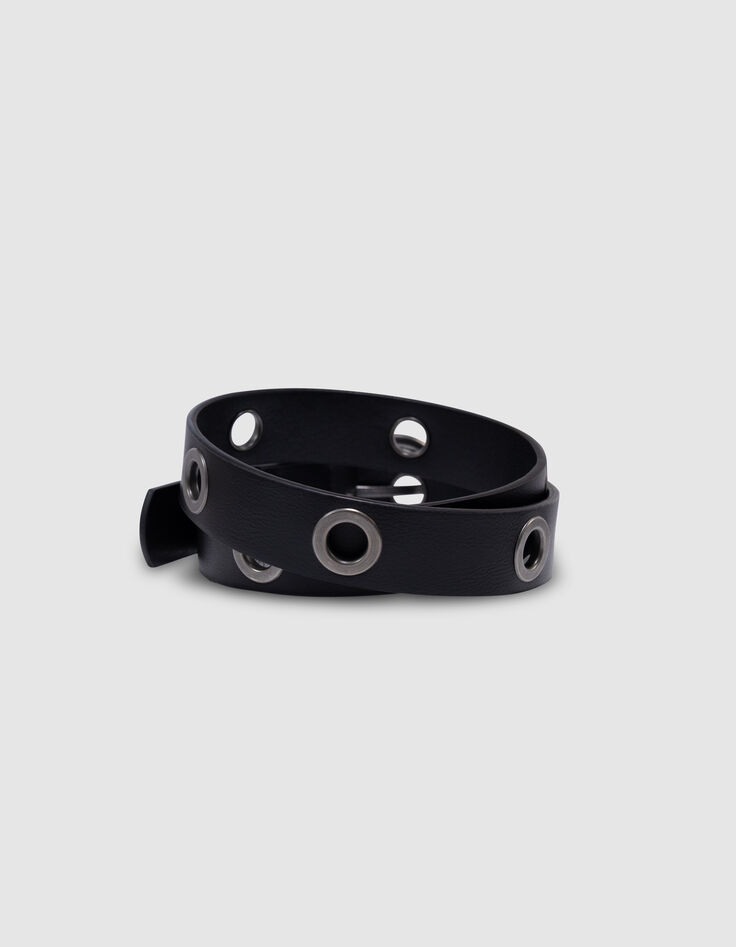 Girls’ black belt with XL eyelets-3