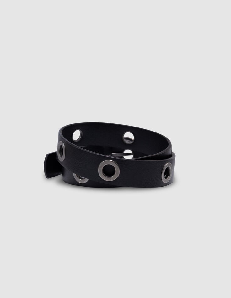 Girls’ black belt with XL eyelets-3 Girls’ black belt with XL eyelets-3