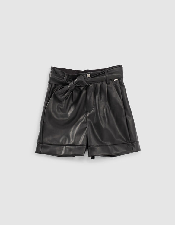 Girls’ black shorts with matching belt