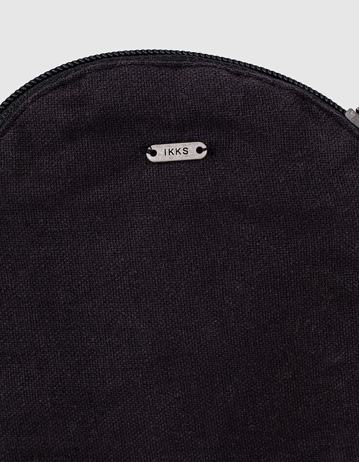Sac à main noir forme tête de mort brodée fille-6
