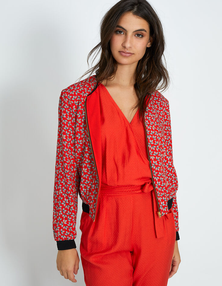 College-Wendejacke, Mohnrot und Print I.Code-5 College-Wendejacke, Mohnrot und Print I.Code-5