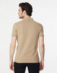 Men’s light beige piqué polo shirt-3