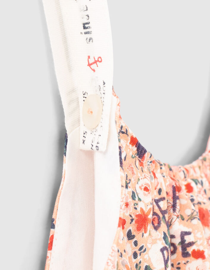 Robe abricot Ecovero® imprimé fleurs à volants fille - IKKS