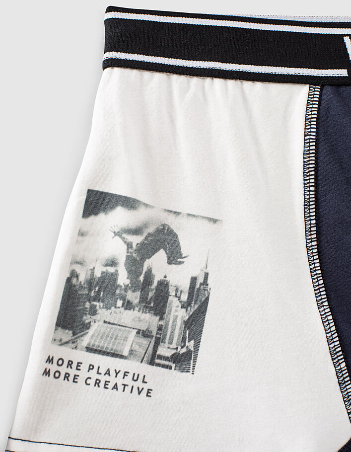 Boys’ grey and navy letter print boxers -2