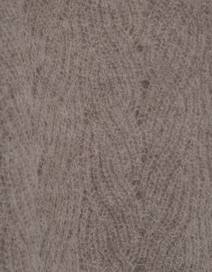 Women’s beige mohair-blend decorative cable knit sweater-7