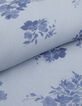 Blue floral-print flowing dress with side tie Women's-7